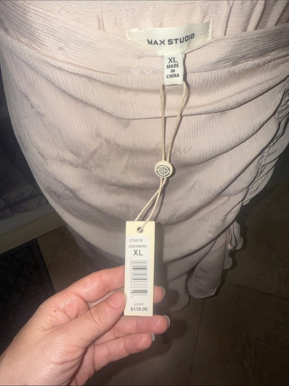 Max Studio Blush Pink Ruched Side Midi Skirt - Picture 3 of 4